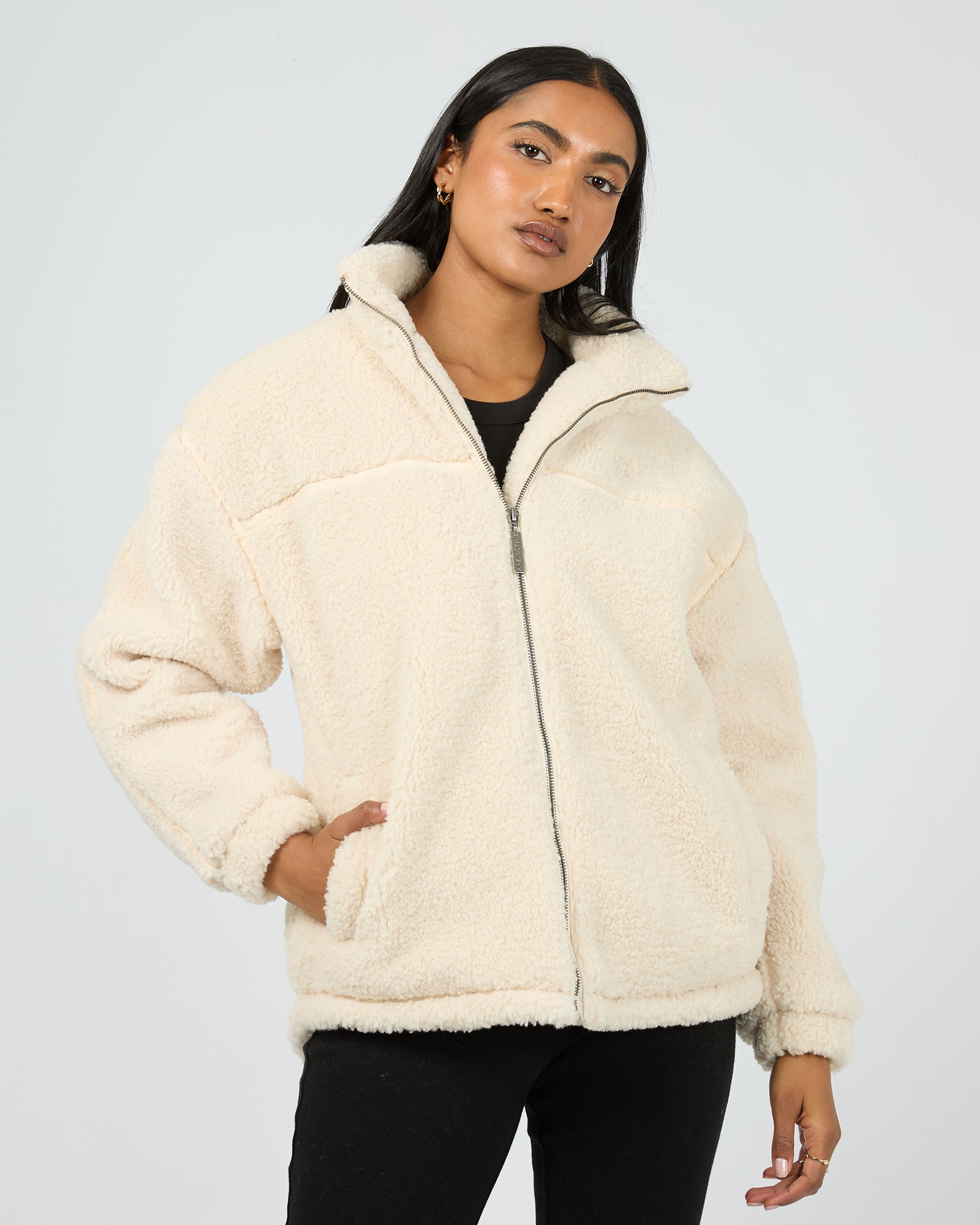 Newport Zip Thru Teddy Natural