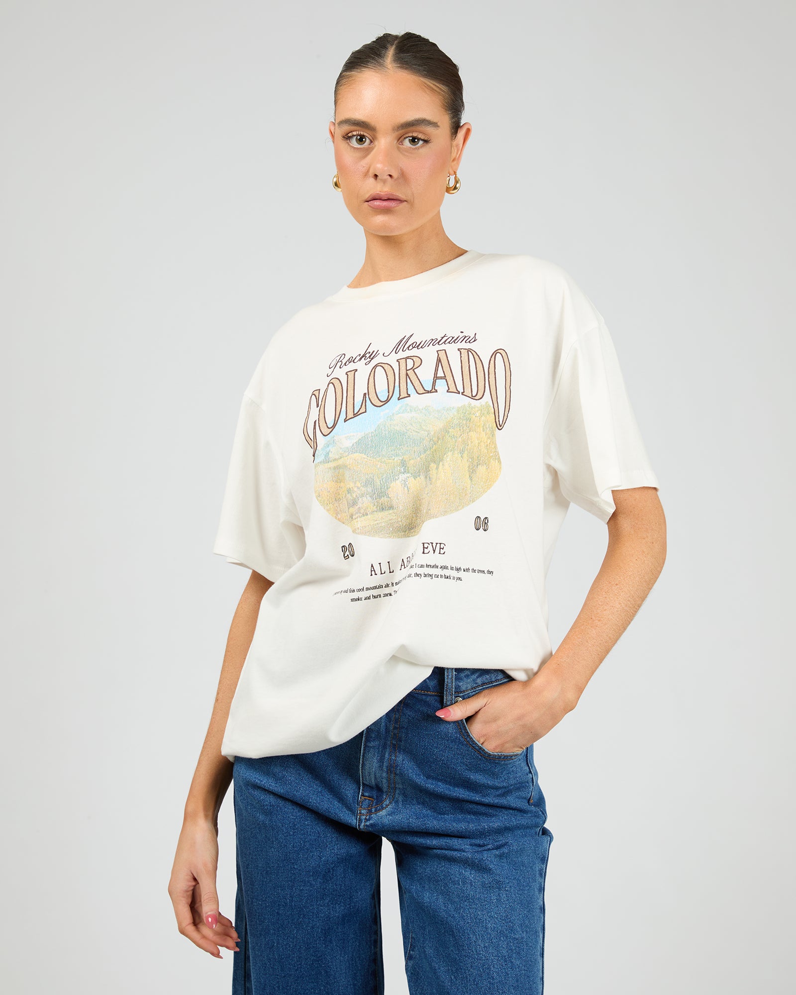 Rocky Mountains Relaxed Tee Vintage White