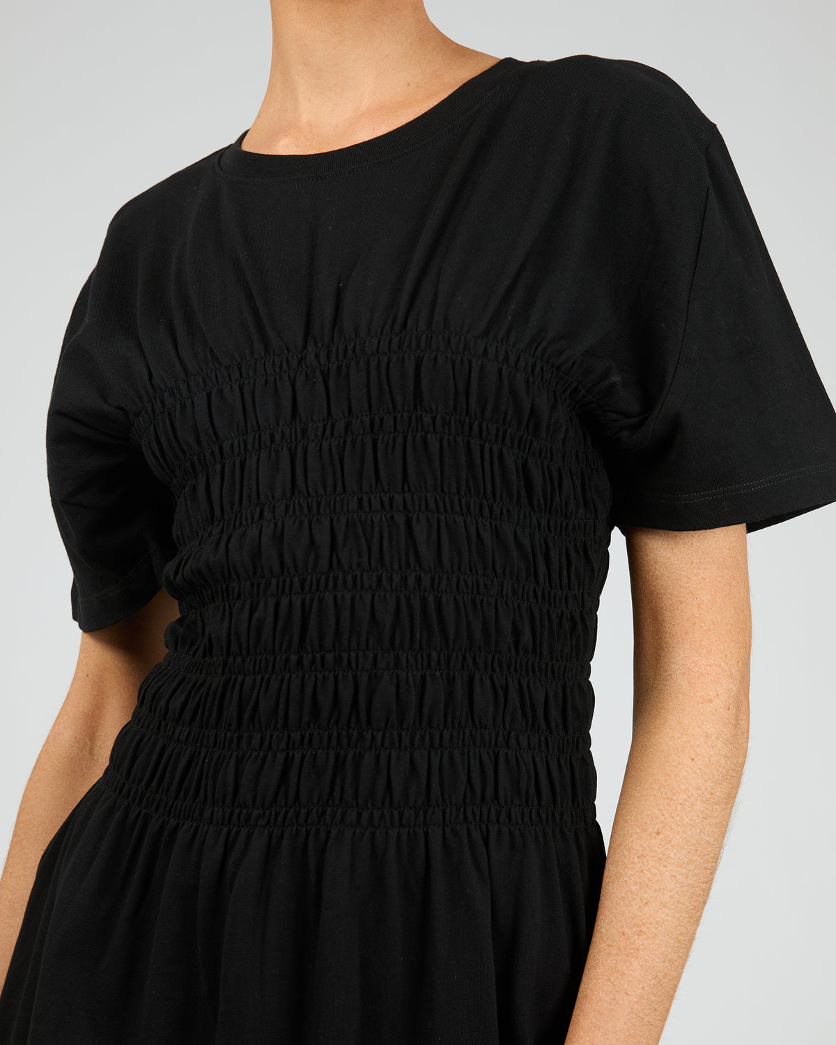Lipa Ruched Mini Dress Black