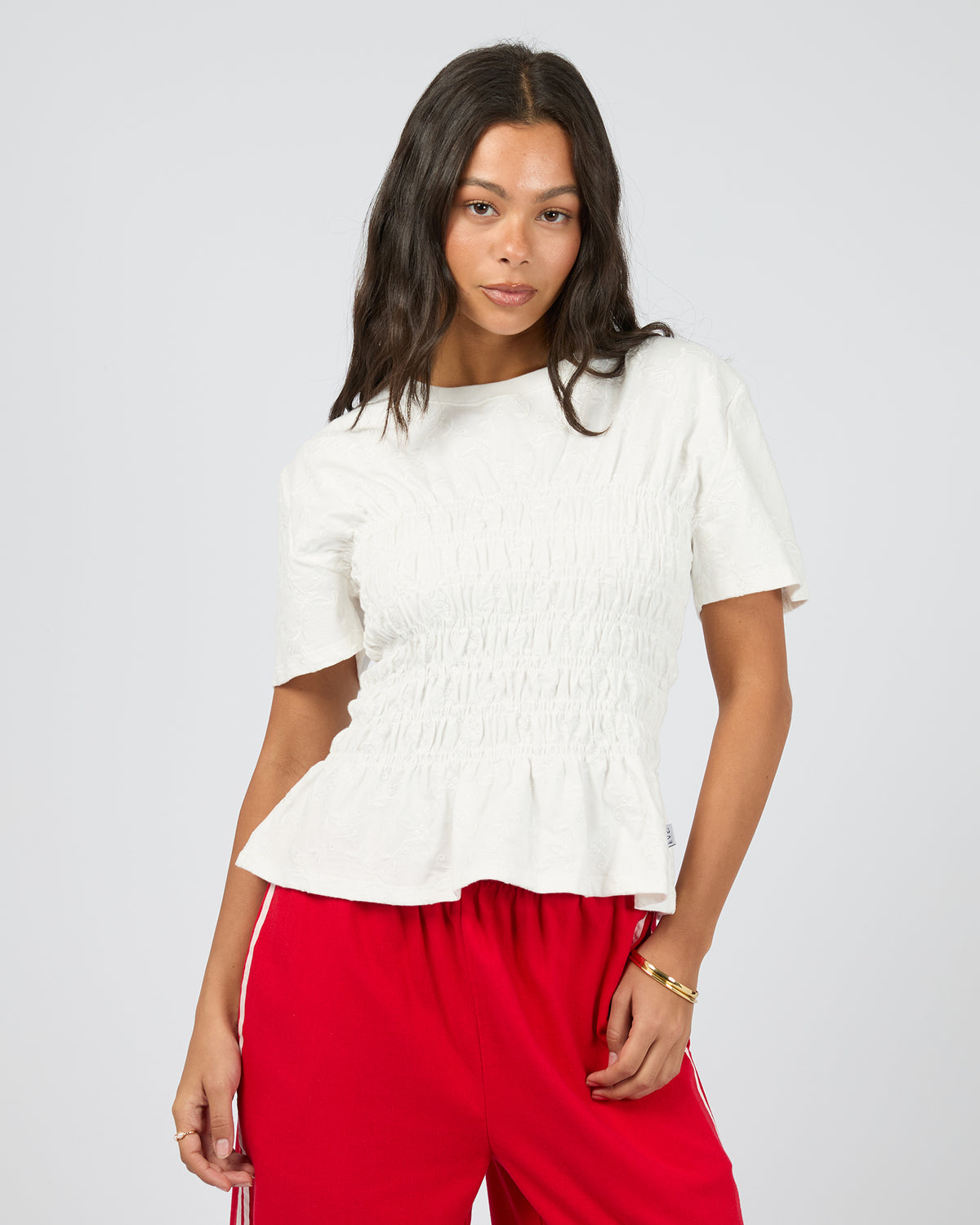 Soli Ruched Top White