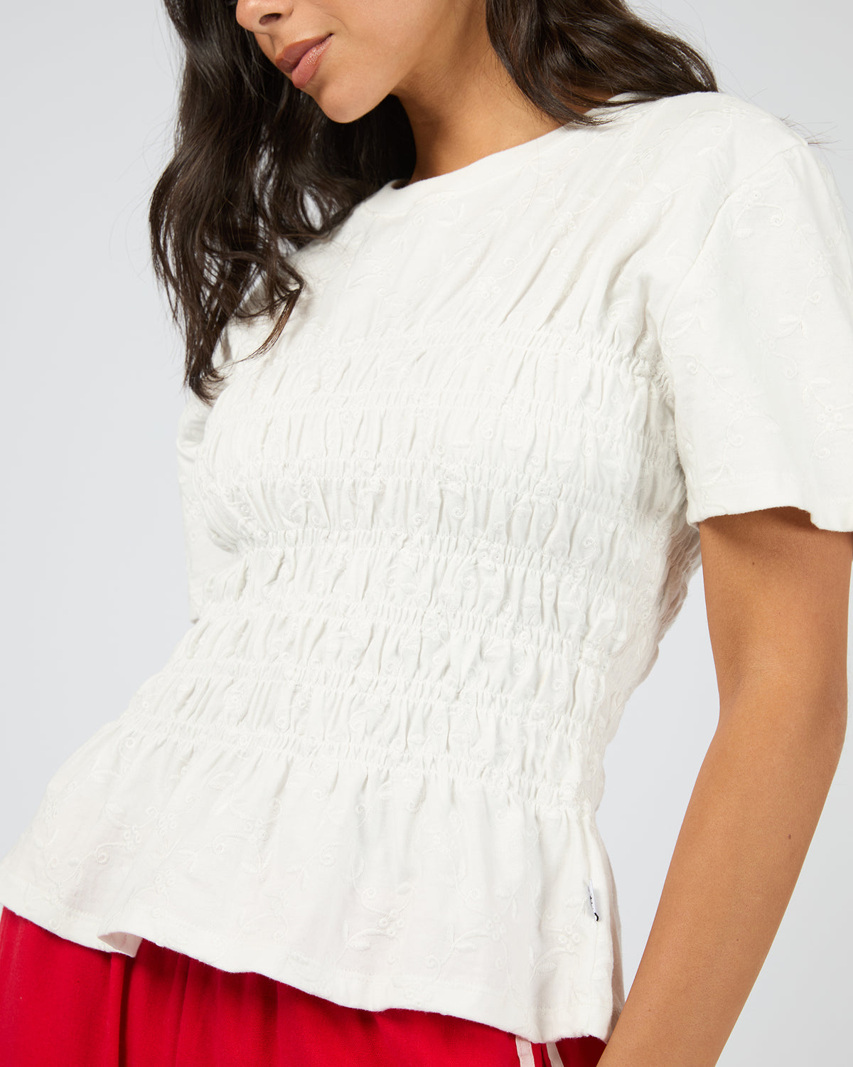 Soli Ruched Top White