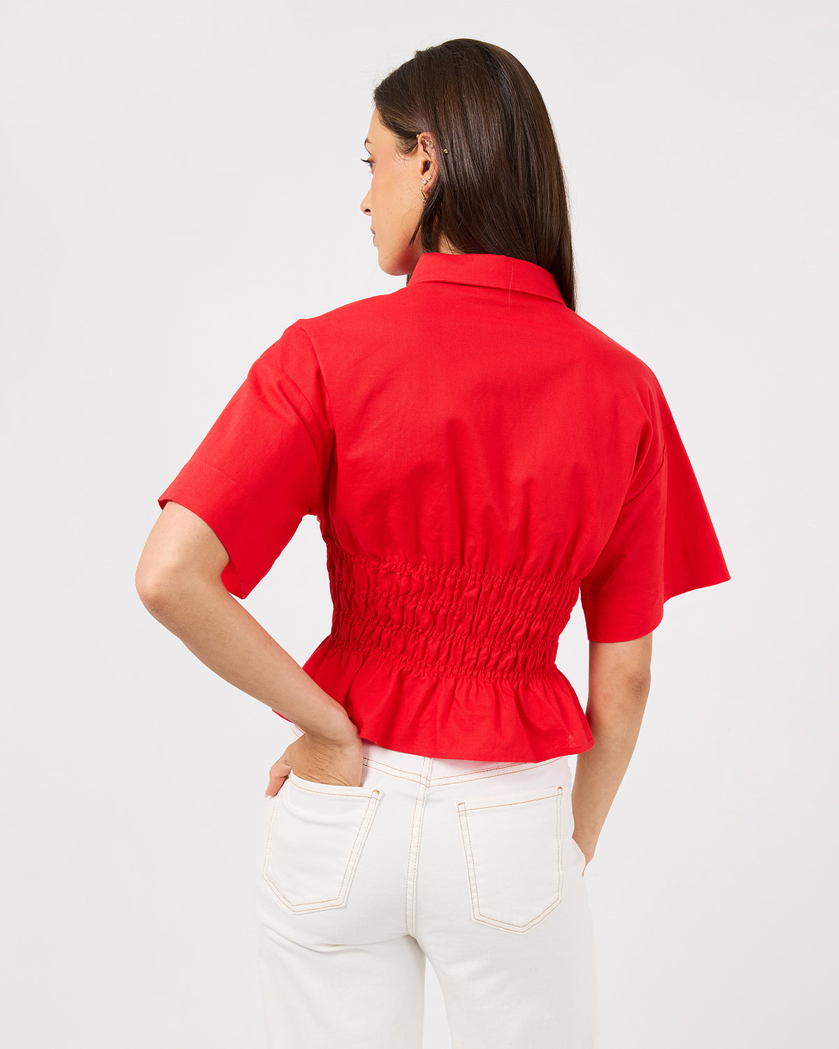 Timeless Shirred Top Red