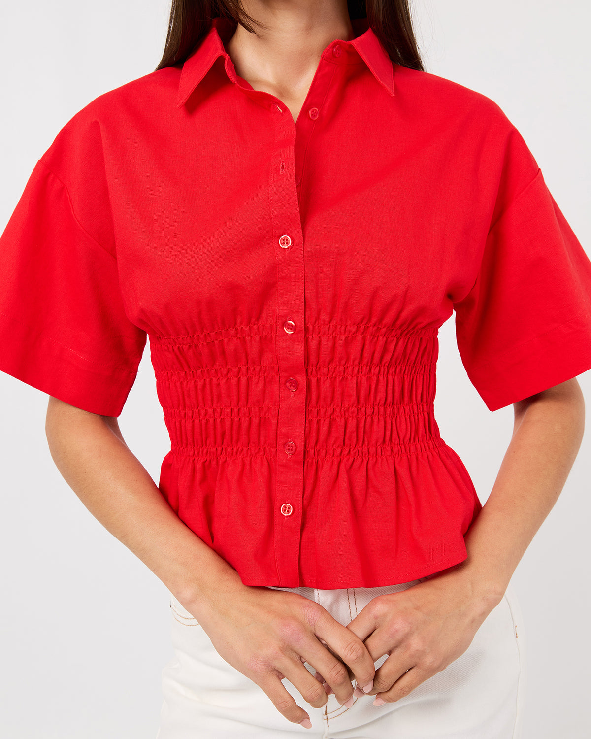 Timeless Shirred Top Red