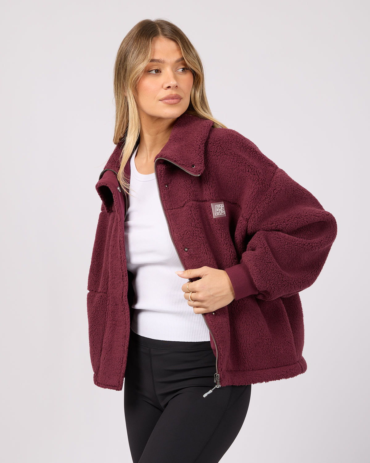 Cosy Club Teddy Jacket Wine