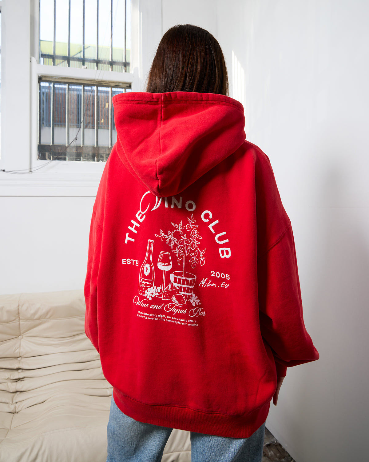Vino Relaxed Hoodie Scarlet