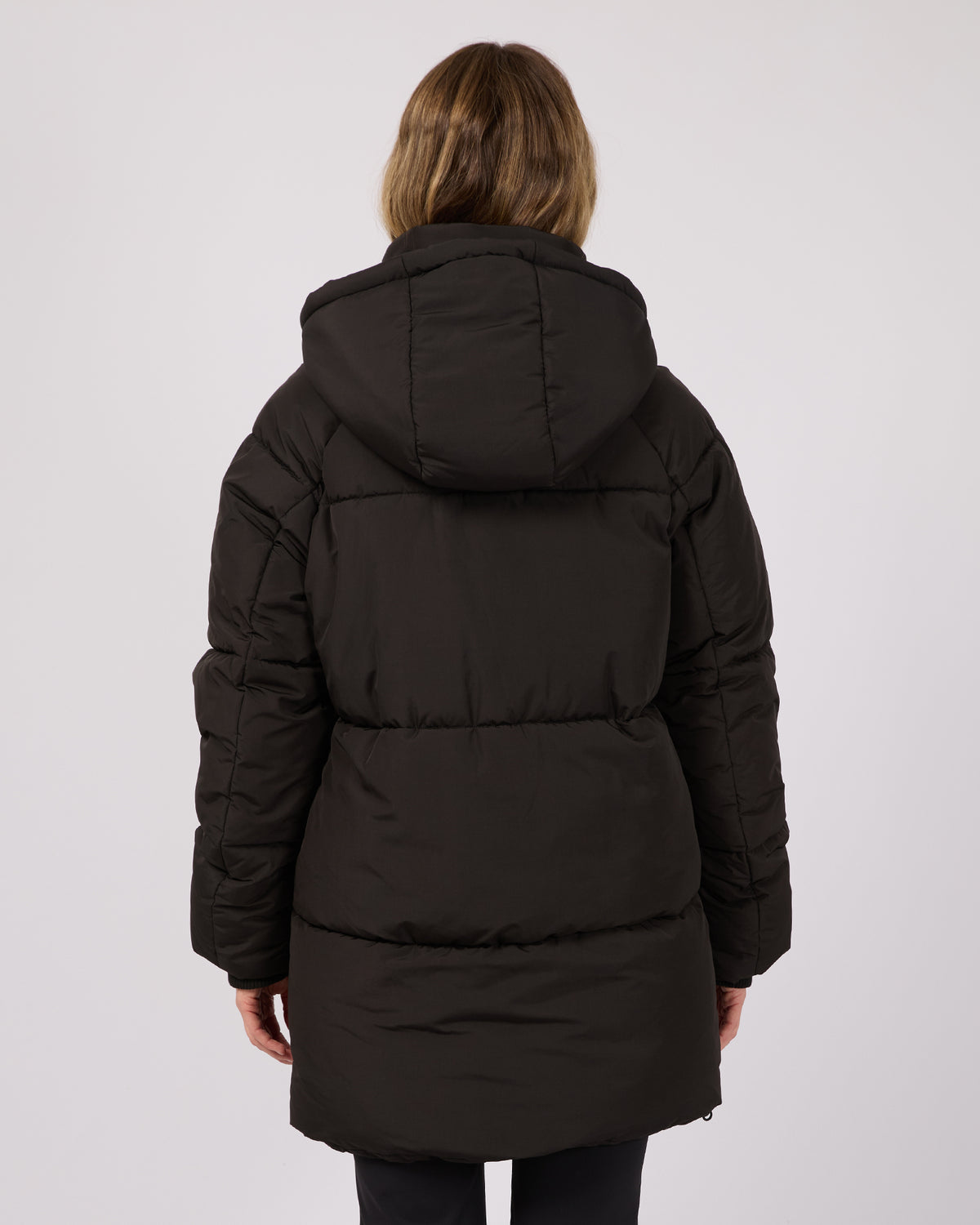 Elevate Long Puffer Jacket Black