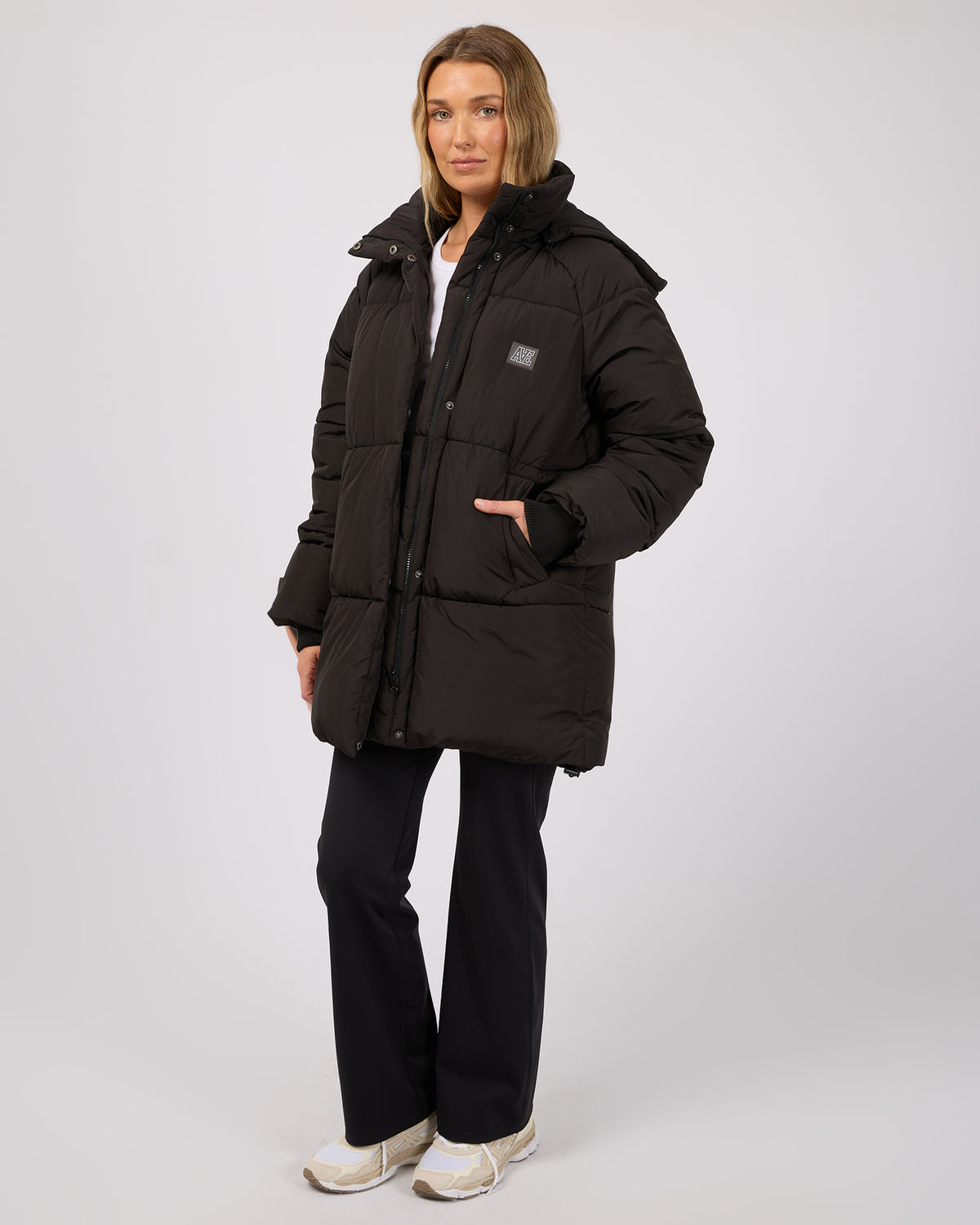 Elevate Long Puffer Jacket Black
