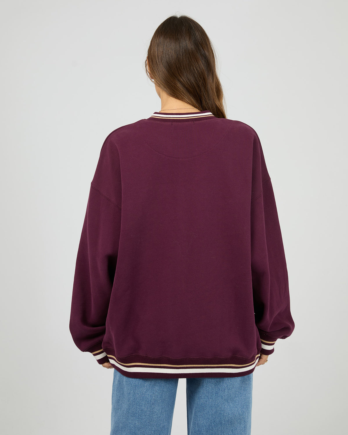 Mayfair V-Neck Relaxed Crew Wine