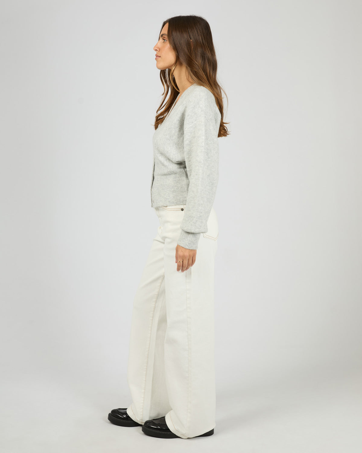 Nelly Knit Cardi Snow Marle