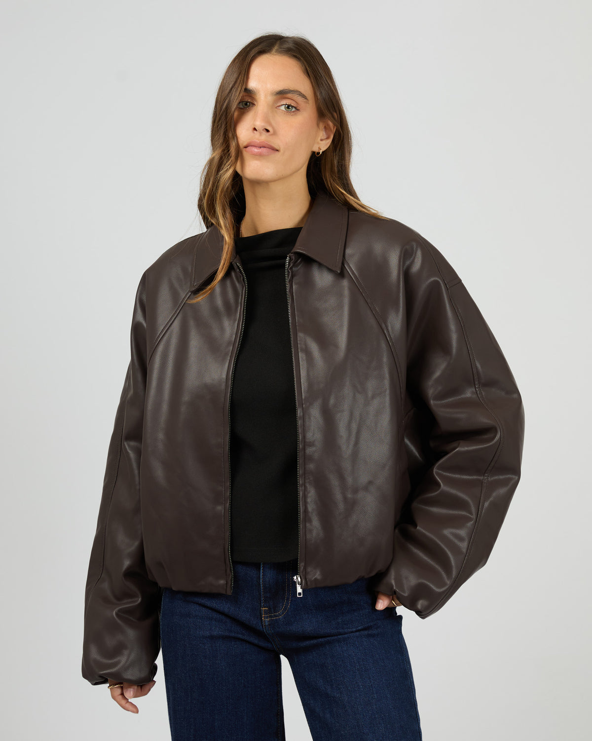 Carmen Pu Bomber Chocolate