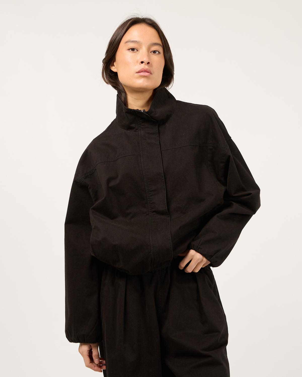 Margo Funnel Neck Jacket Black