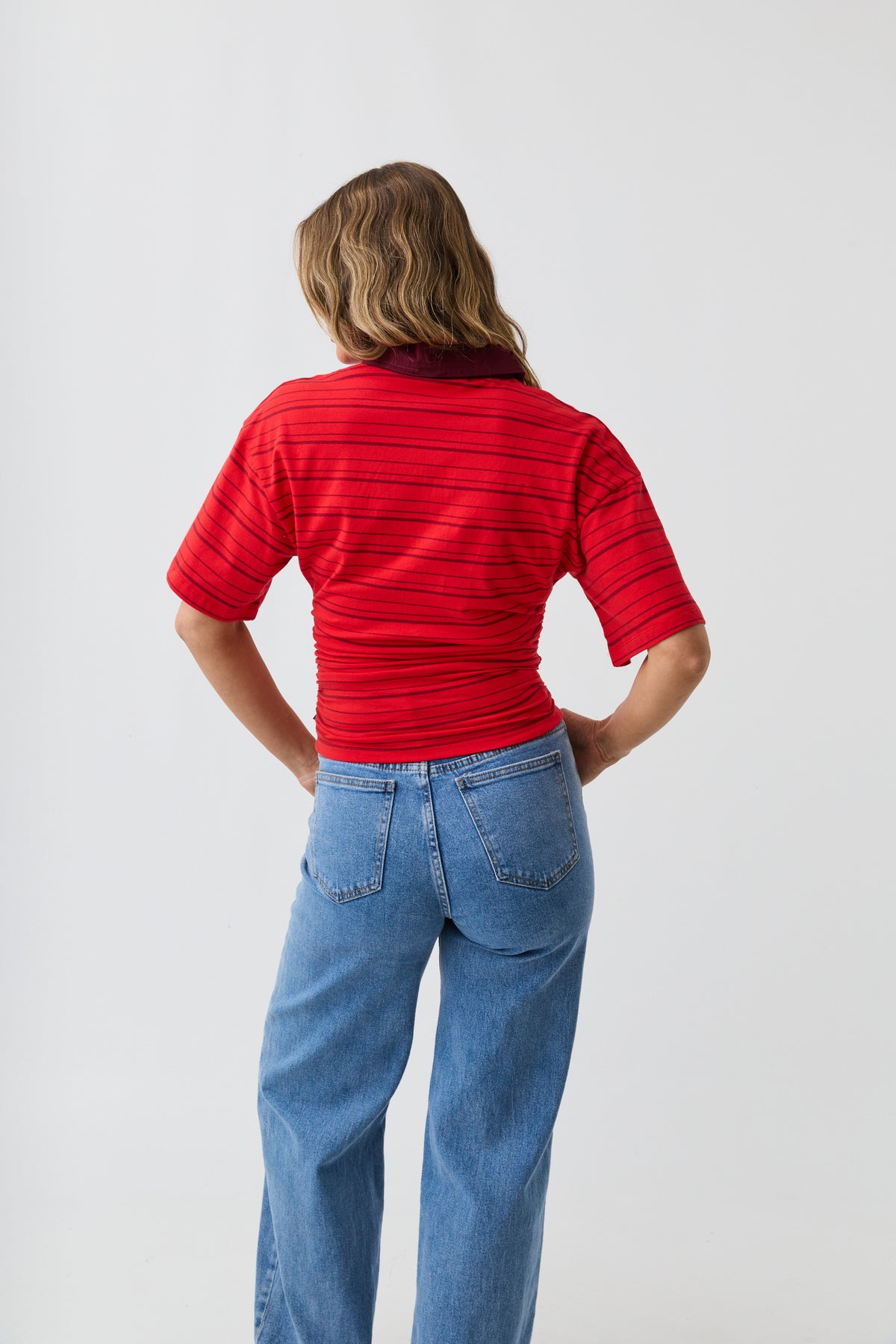 Haylee Rugby Top Red