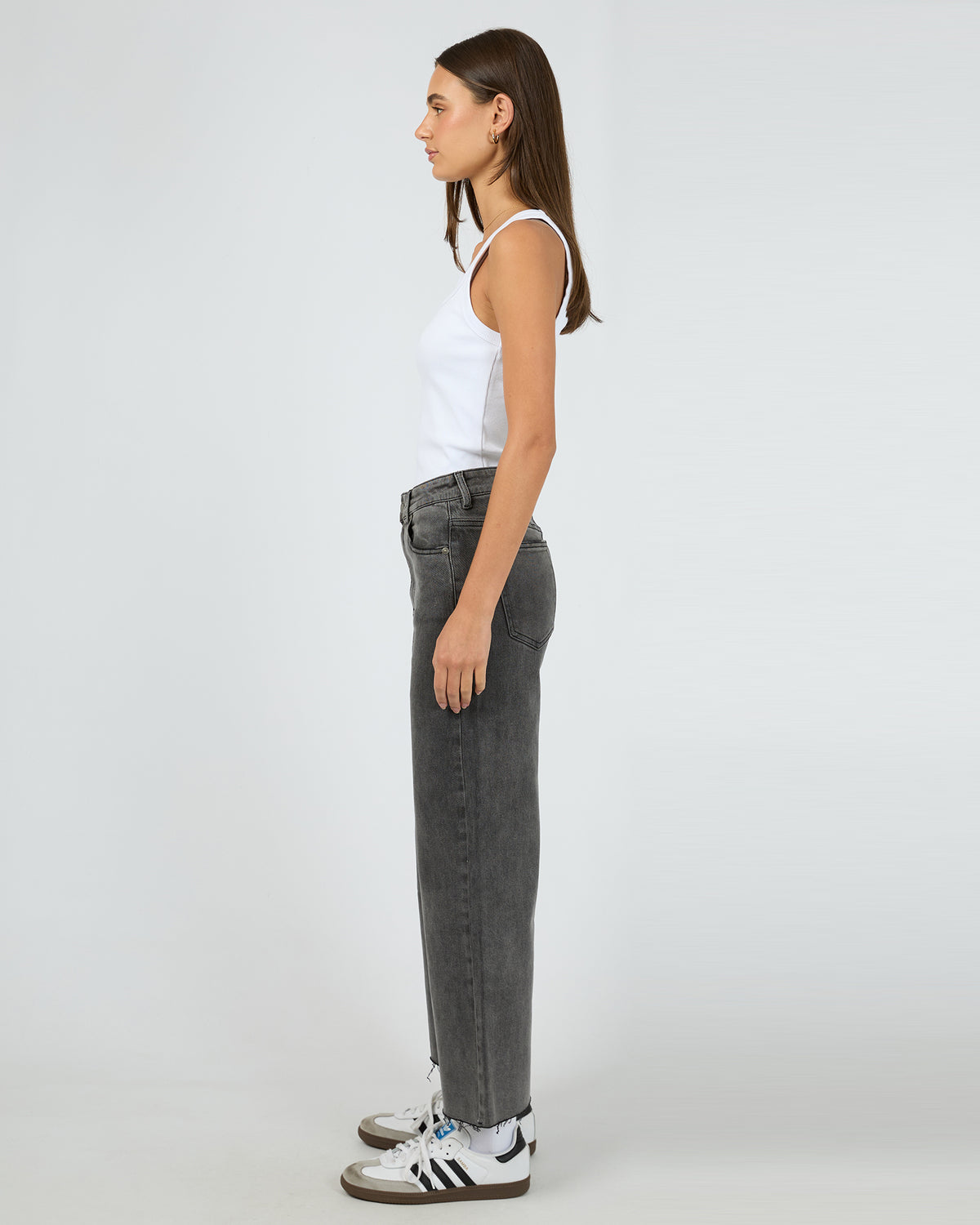Charlie High Rise Wide Leg Jean Washed Black
