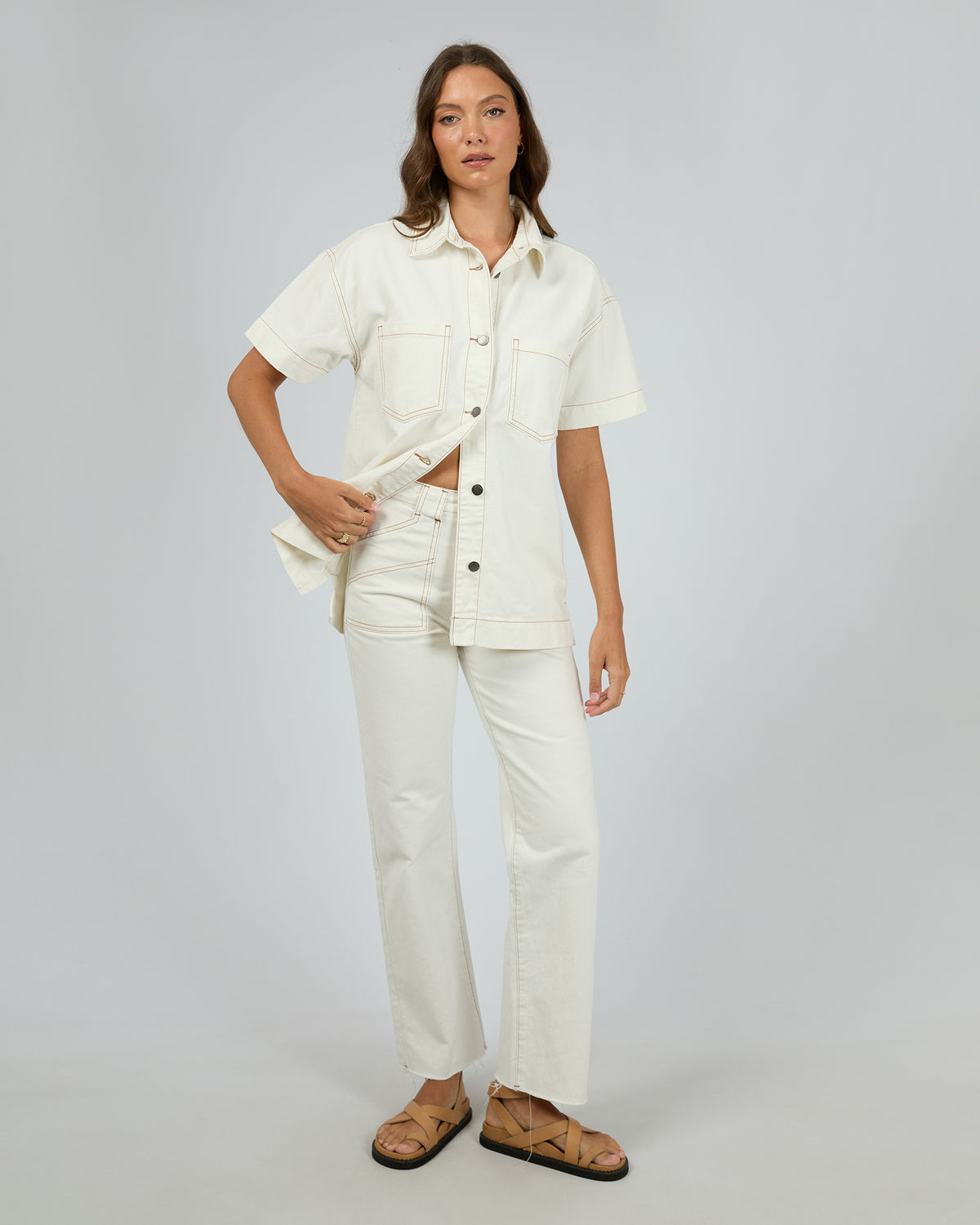 Simi Denim Shirt Vintage White