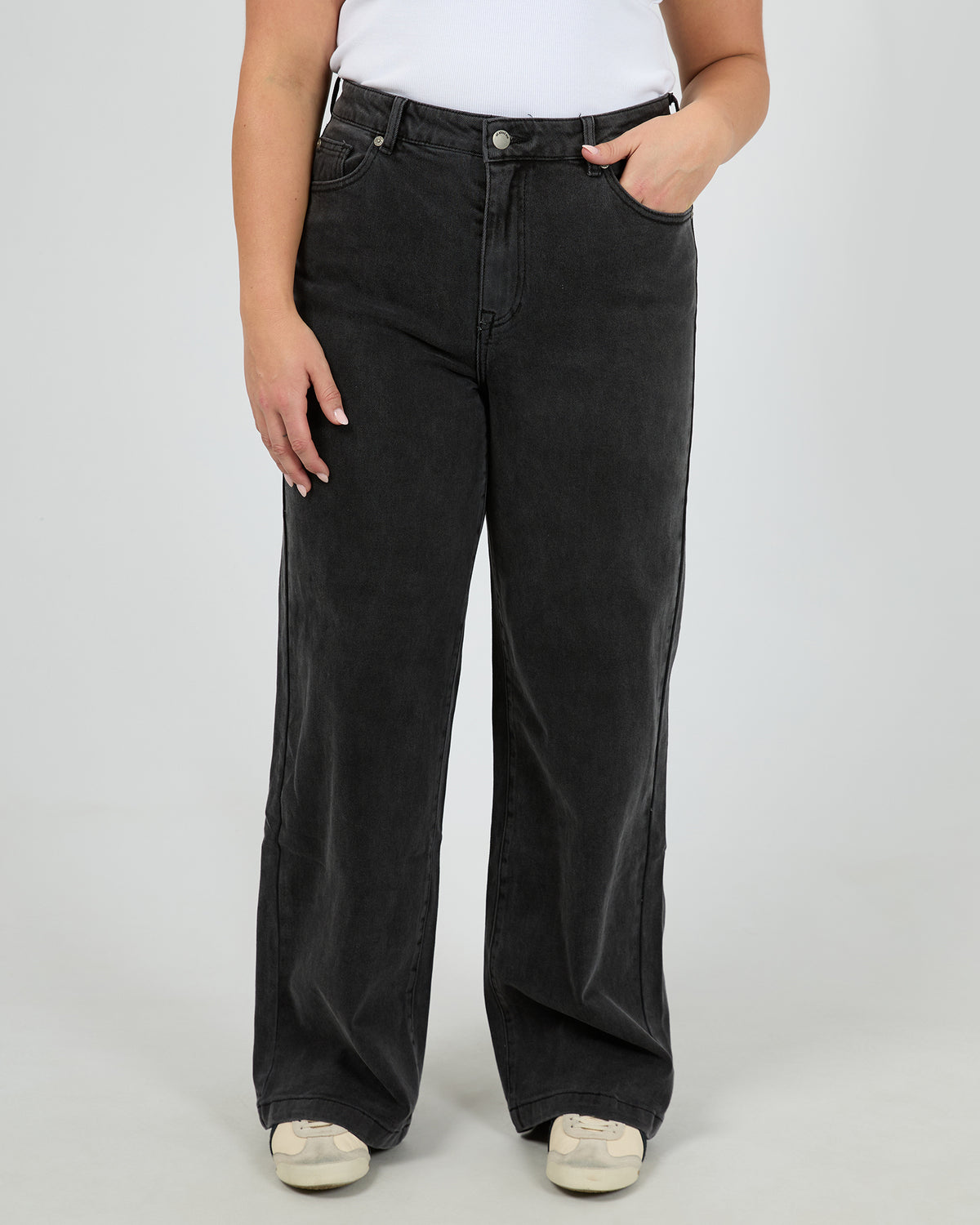 Jacqui Wide Leg Washed Black