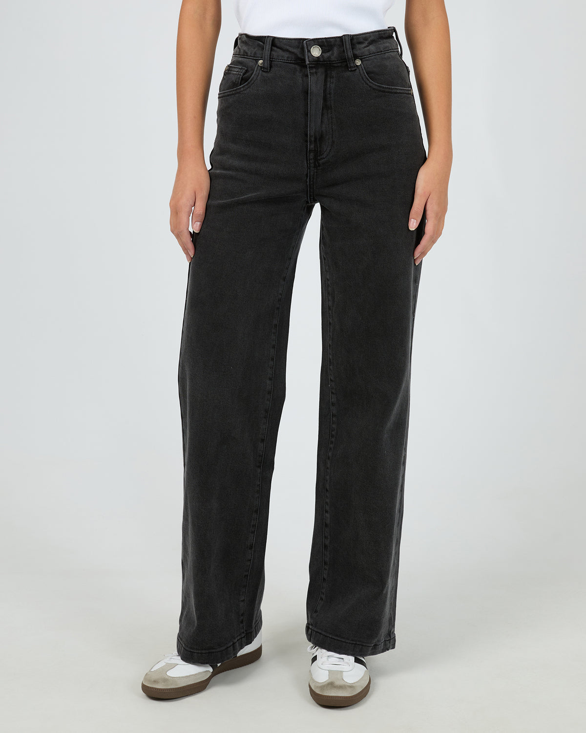 Jacqui Wide Leg Washed Black