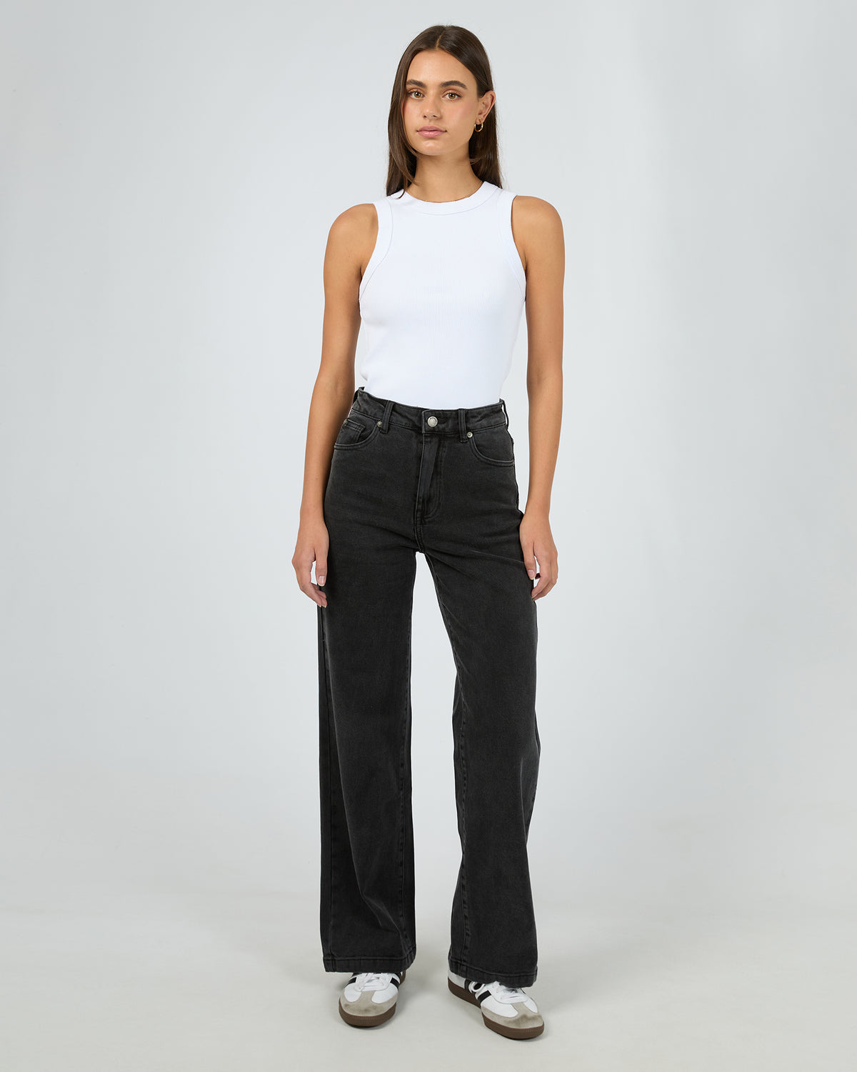 Jacqui Wide Leg Washed Black