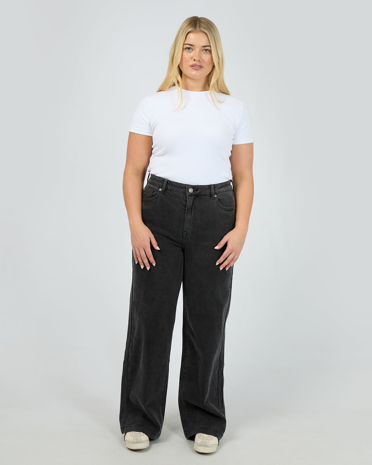 Jacqui Wide Leg Washed Black