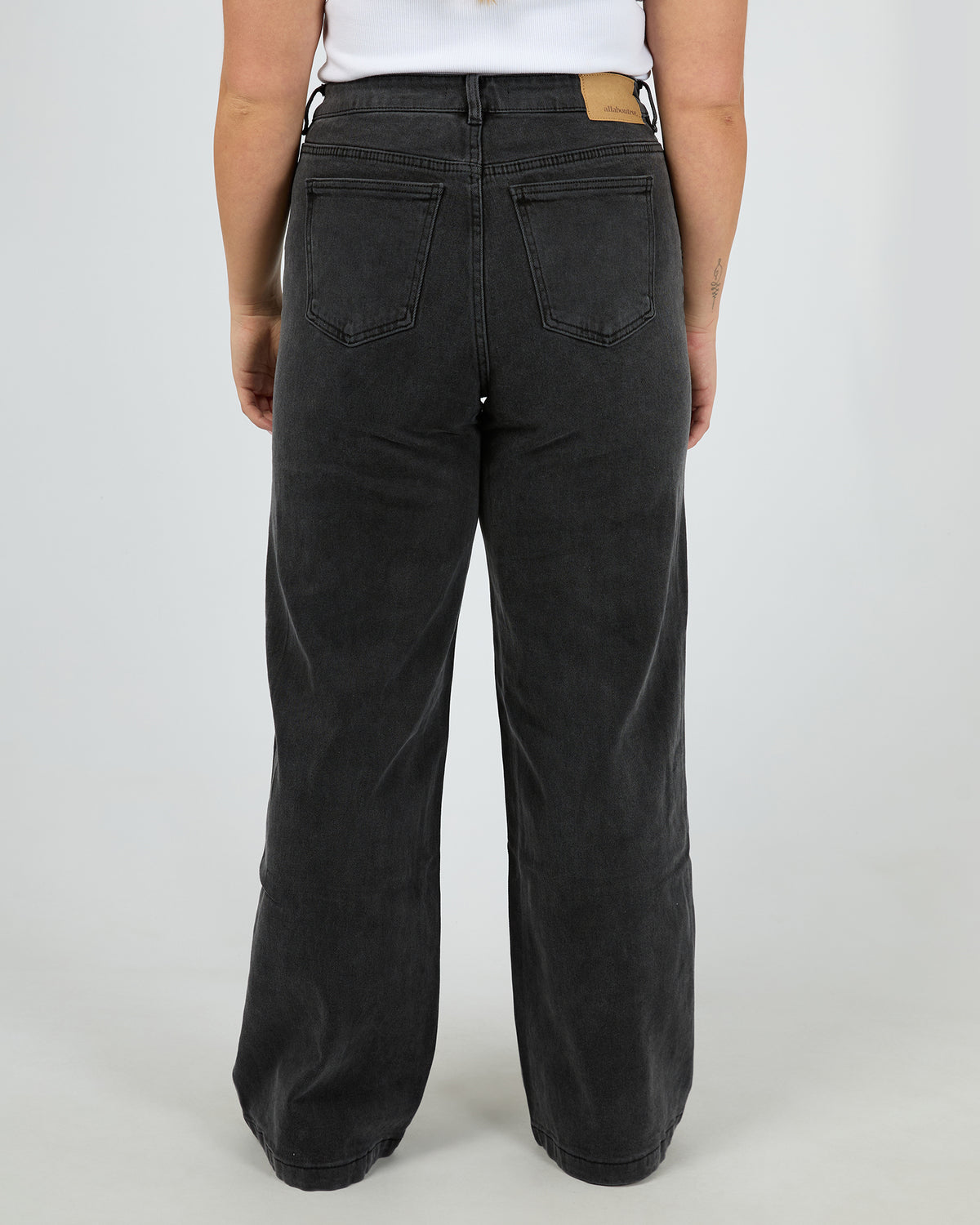 Jacqui Wide Leg Washed Black