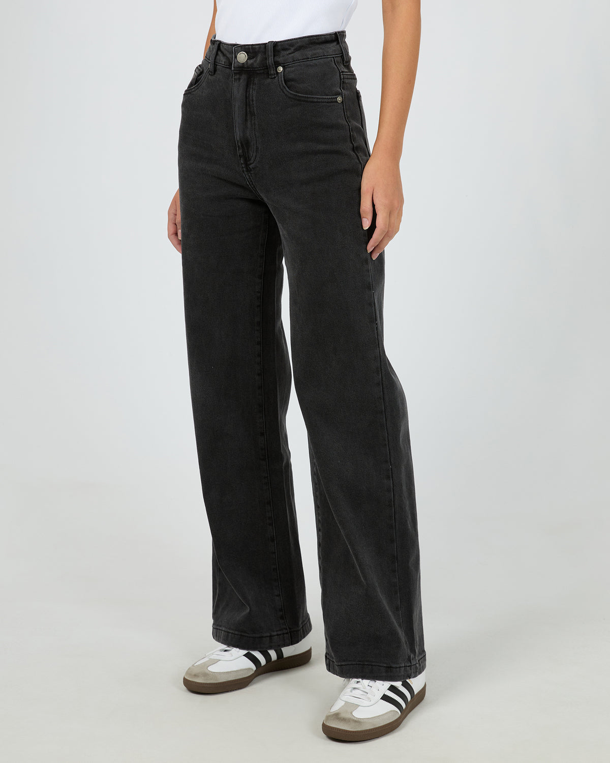 Jacqui Wide Leg Washed Black