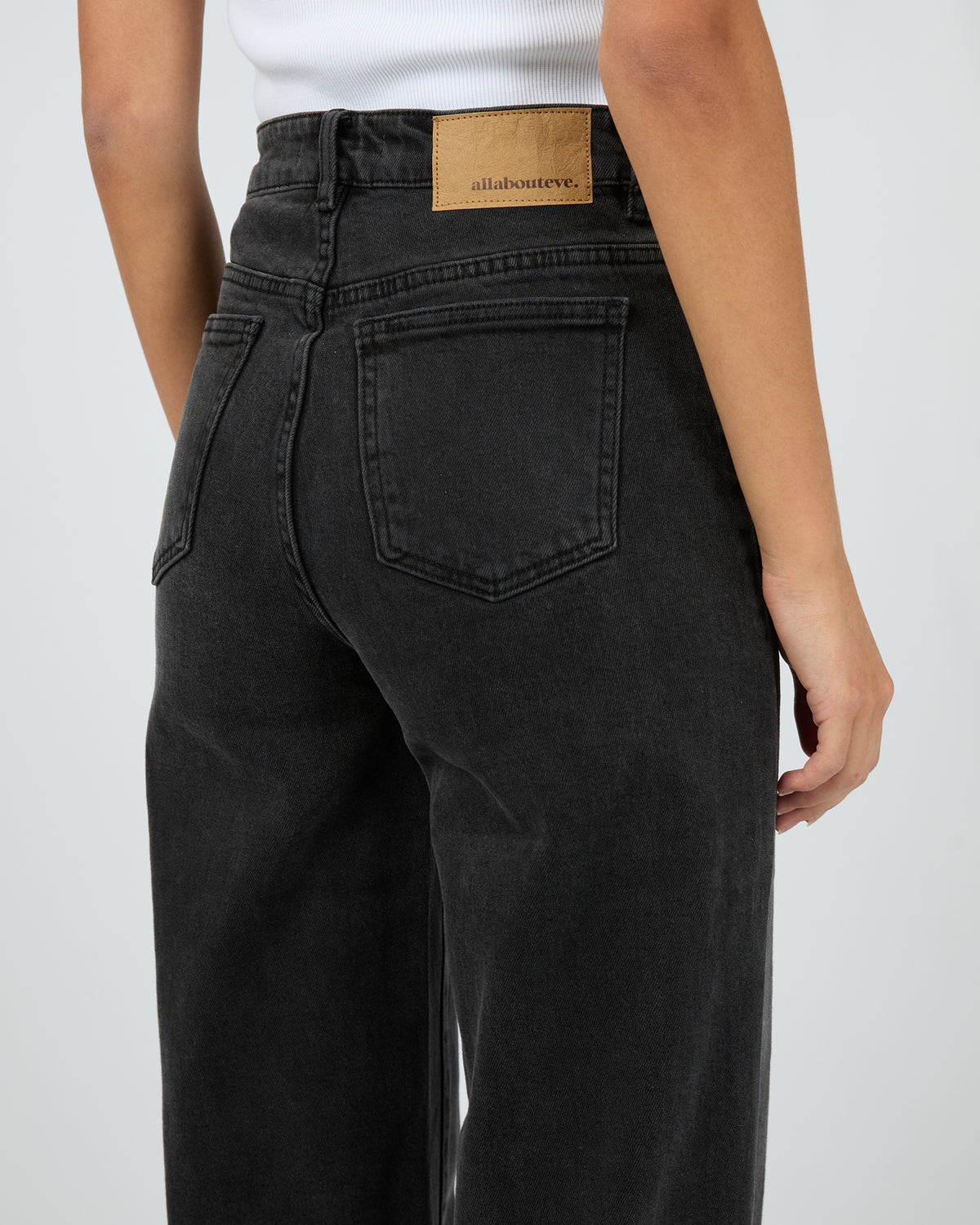 Jacqui Wide Leg Washed Black