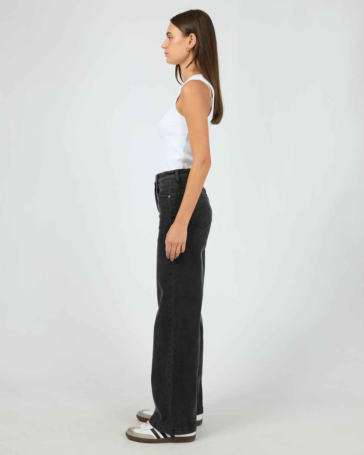 Jacqui Wide Leg Washed Black