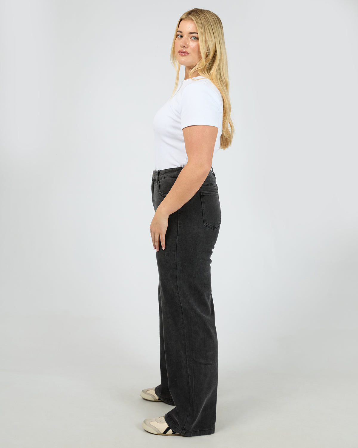 Jacqui Wide Leg Washed Black