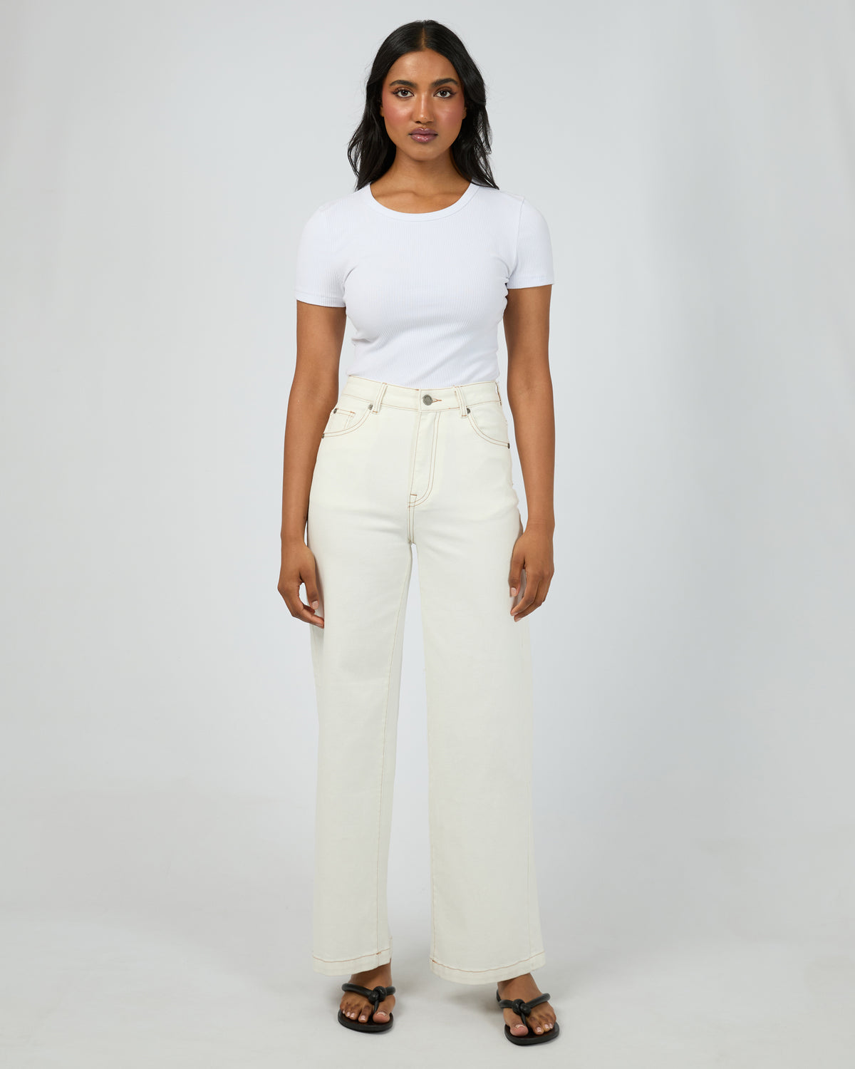 Jacqui Wide Leg Vintage White