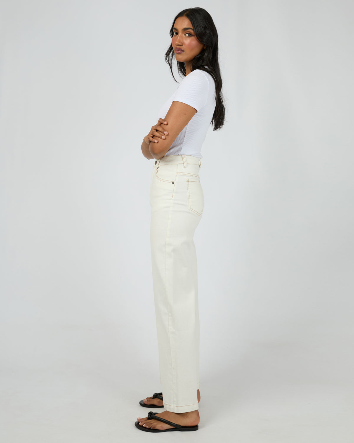 Jacqui Wide Leg Vintage White