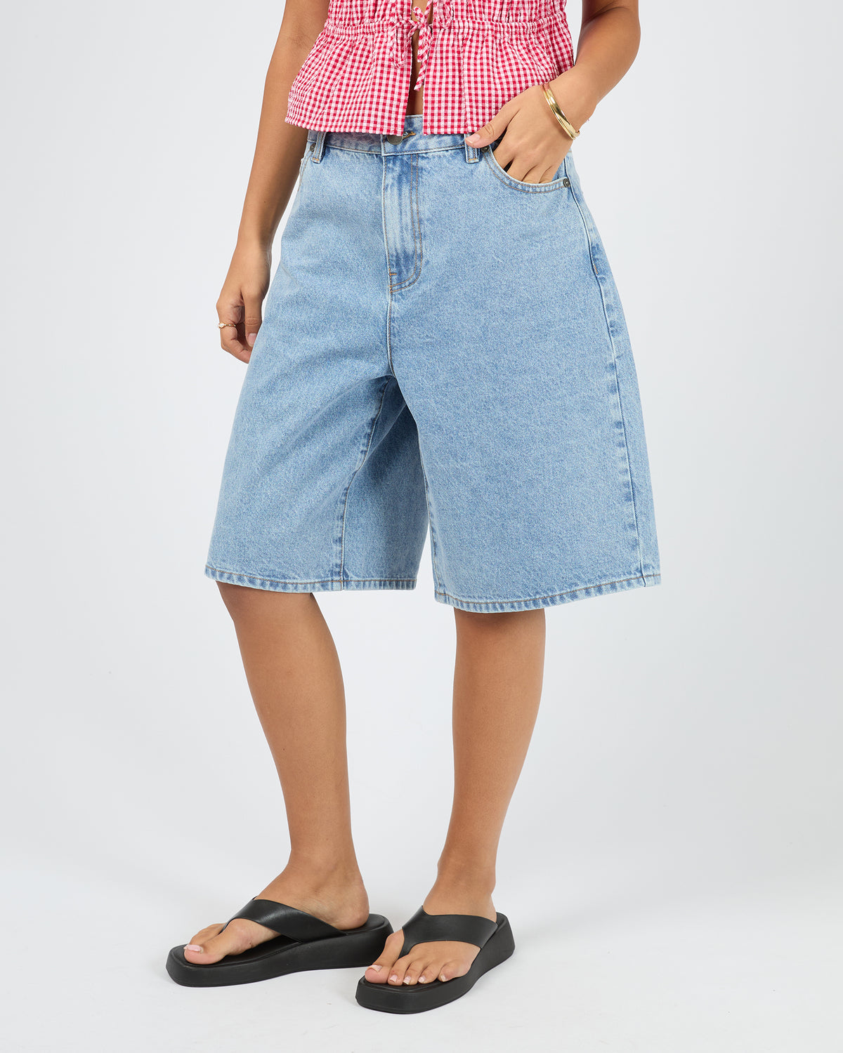 Maya Denim Jort Light Blue