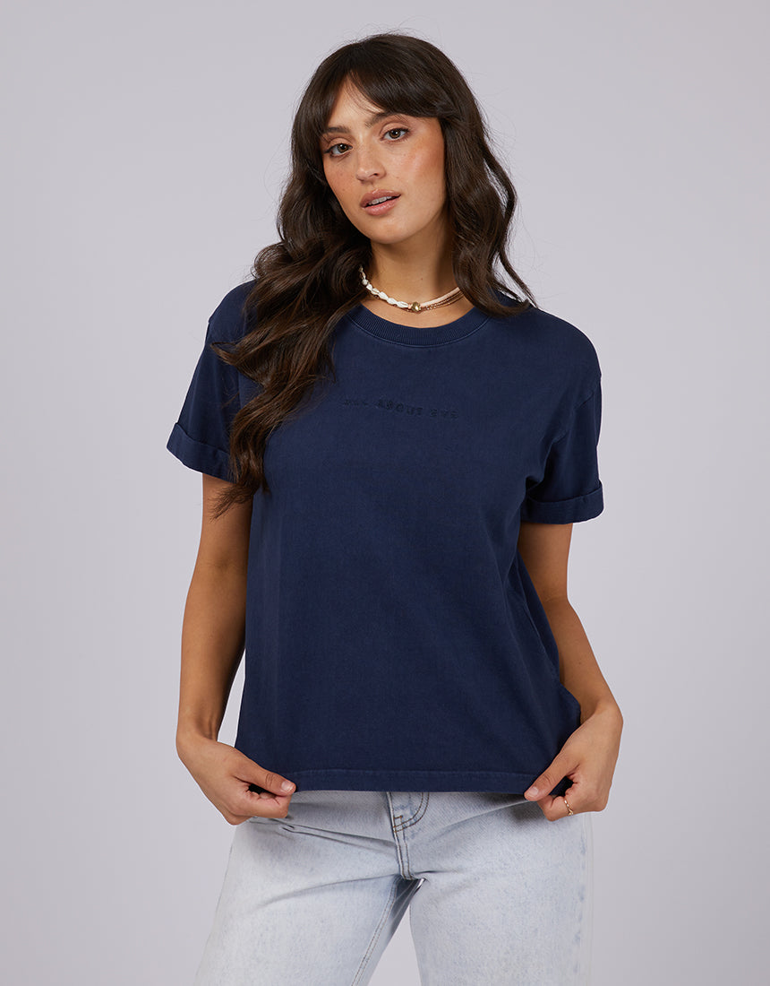Aae Washed Tee Navy
