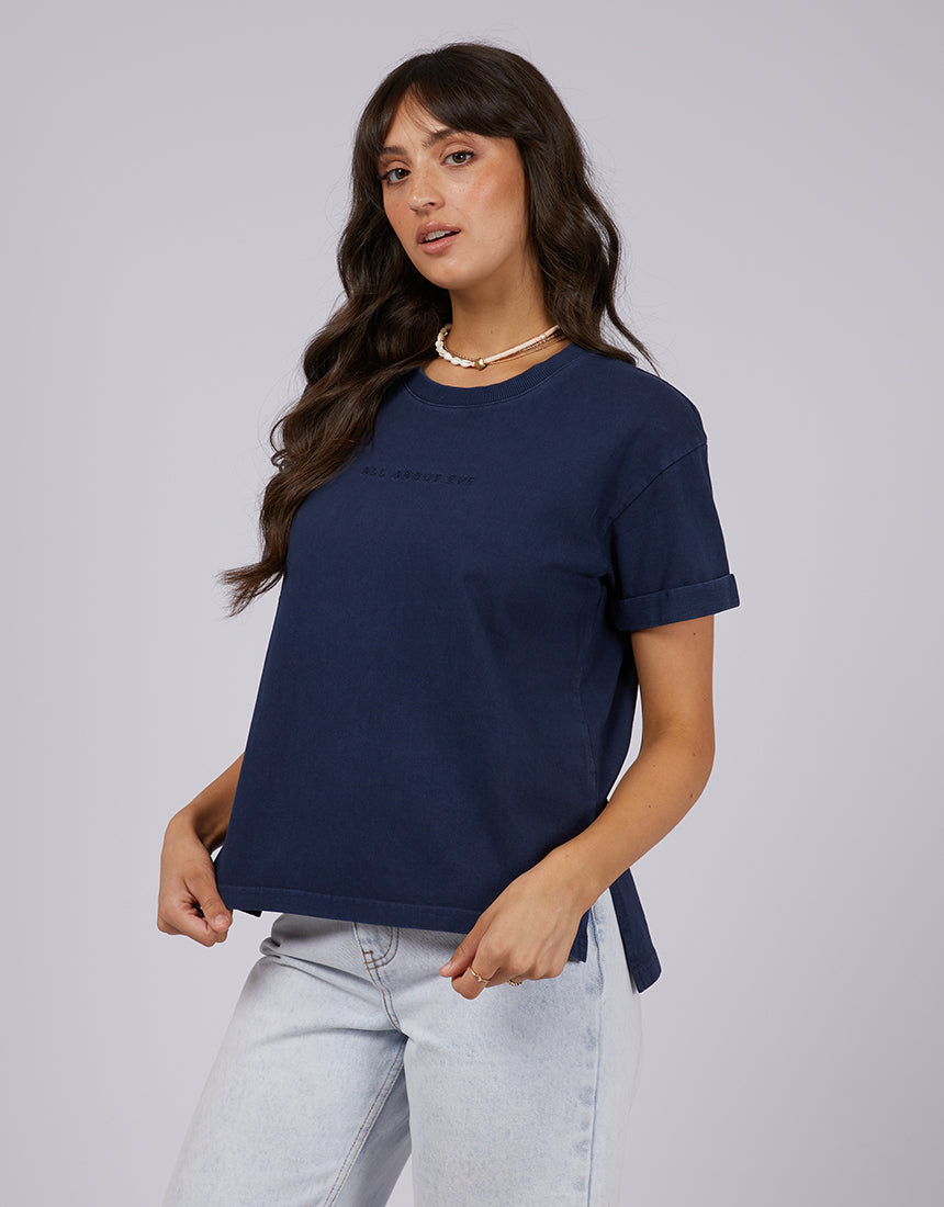 Aae Washed Tee Navy