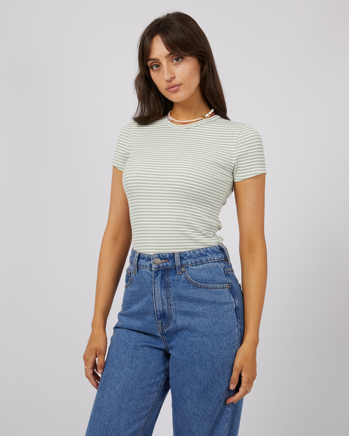 Eve Rib Stripe Tee Surf