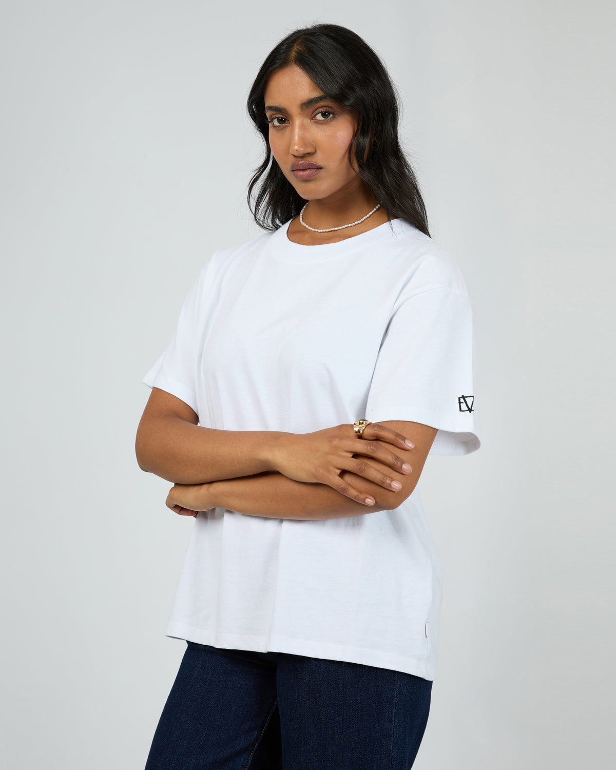 Eve Basic Monogram Tee White