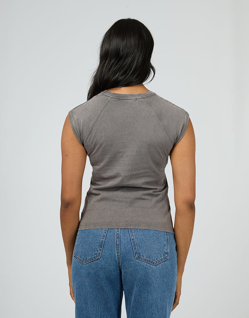 Washed Raglan Tee Charcoal