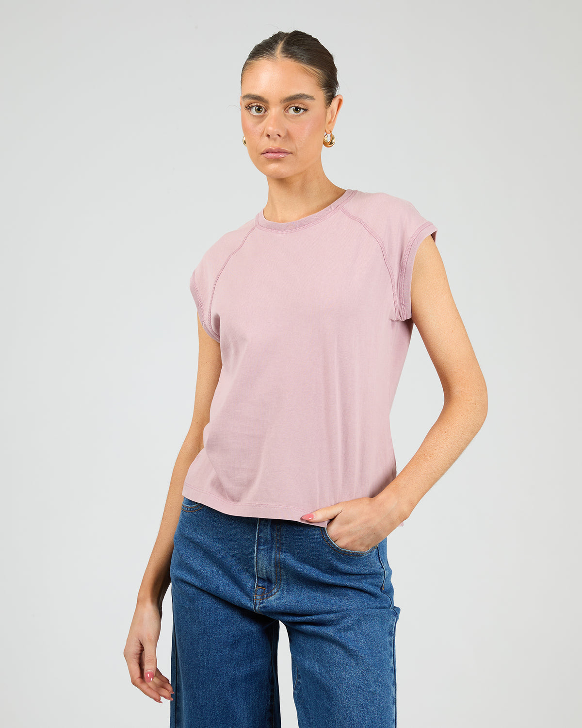 Washed Raglan Tee Quartz Pink