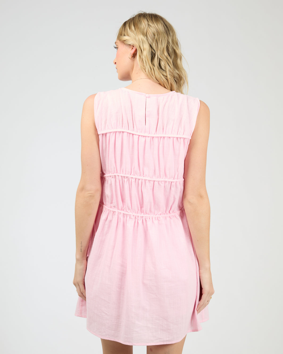 Lou Lou Tie Mini Dress Light Pink