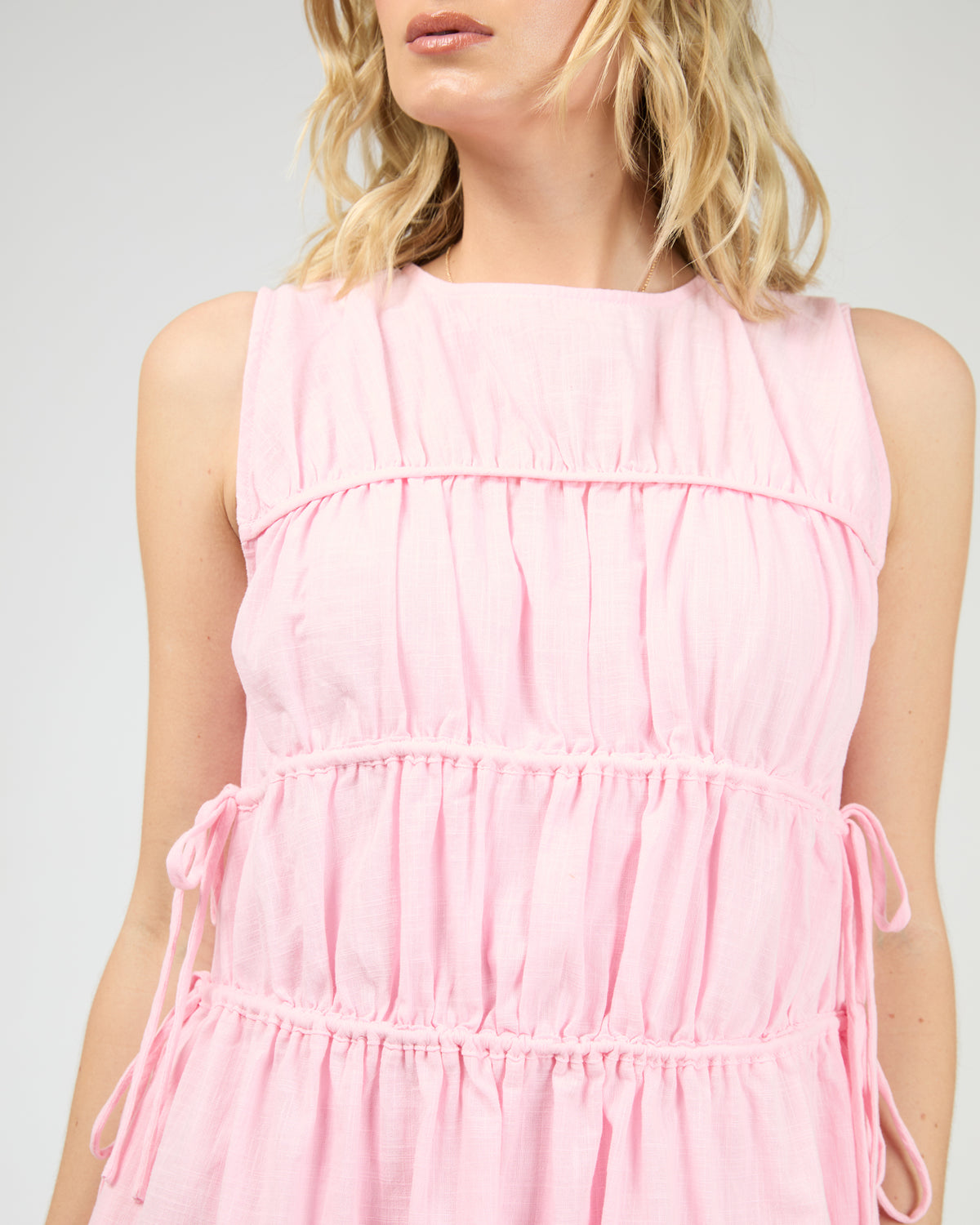 Lou Lou Tie Mini Dress Light Pink