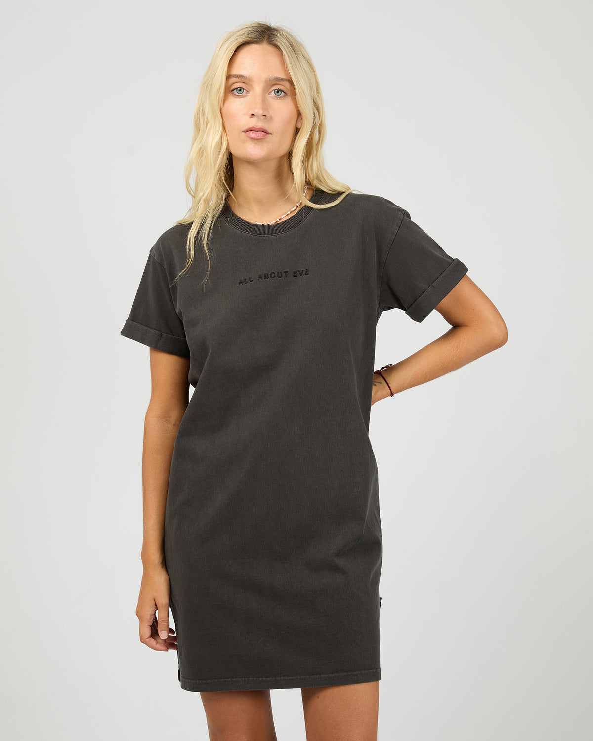 Aae Washed Tee Dress Washed Black