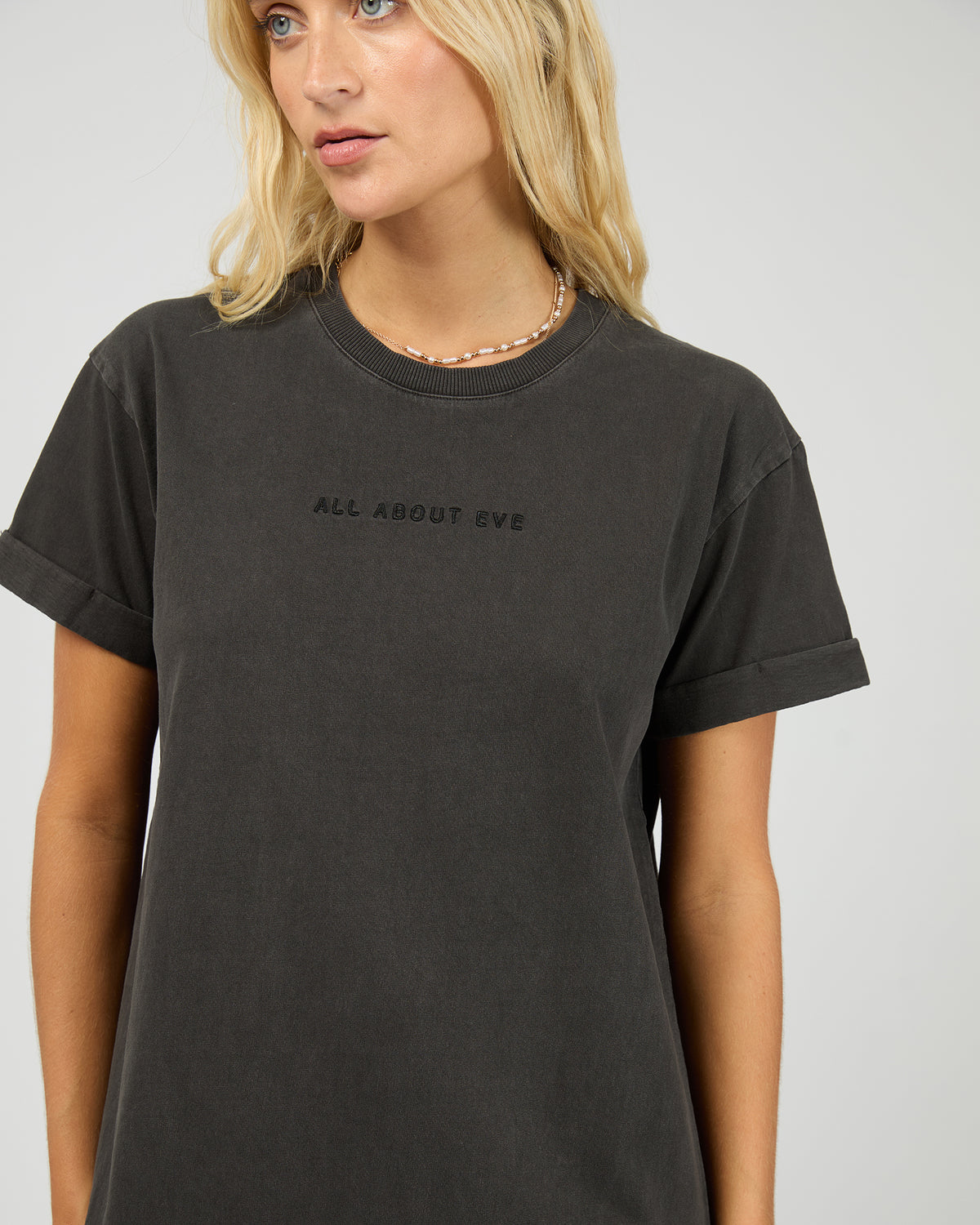 Aae Washed Tee Dress Washed Black