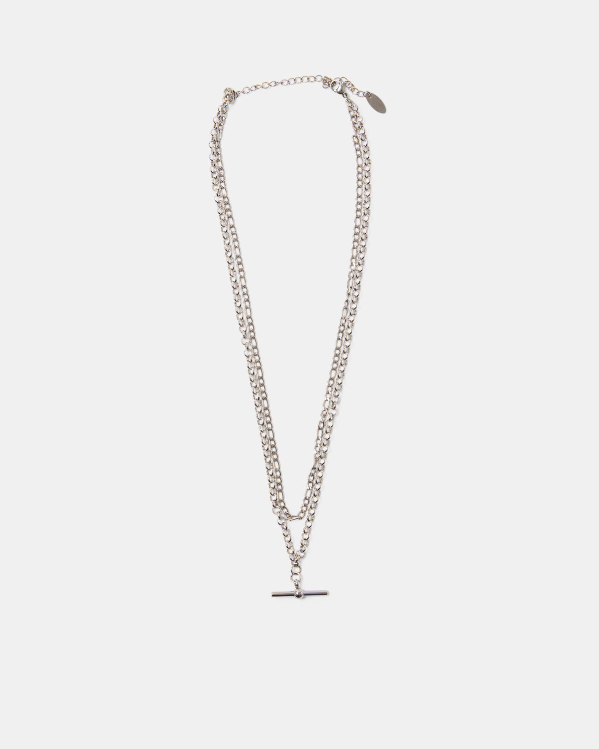 Oda Layered Necklace Silver - Rhod Plated