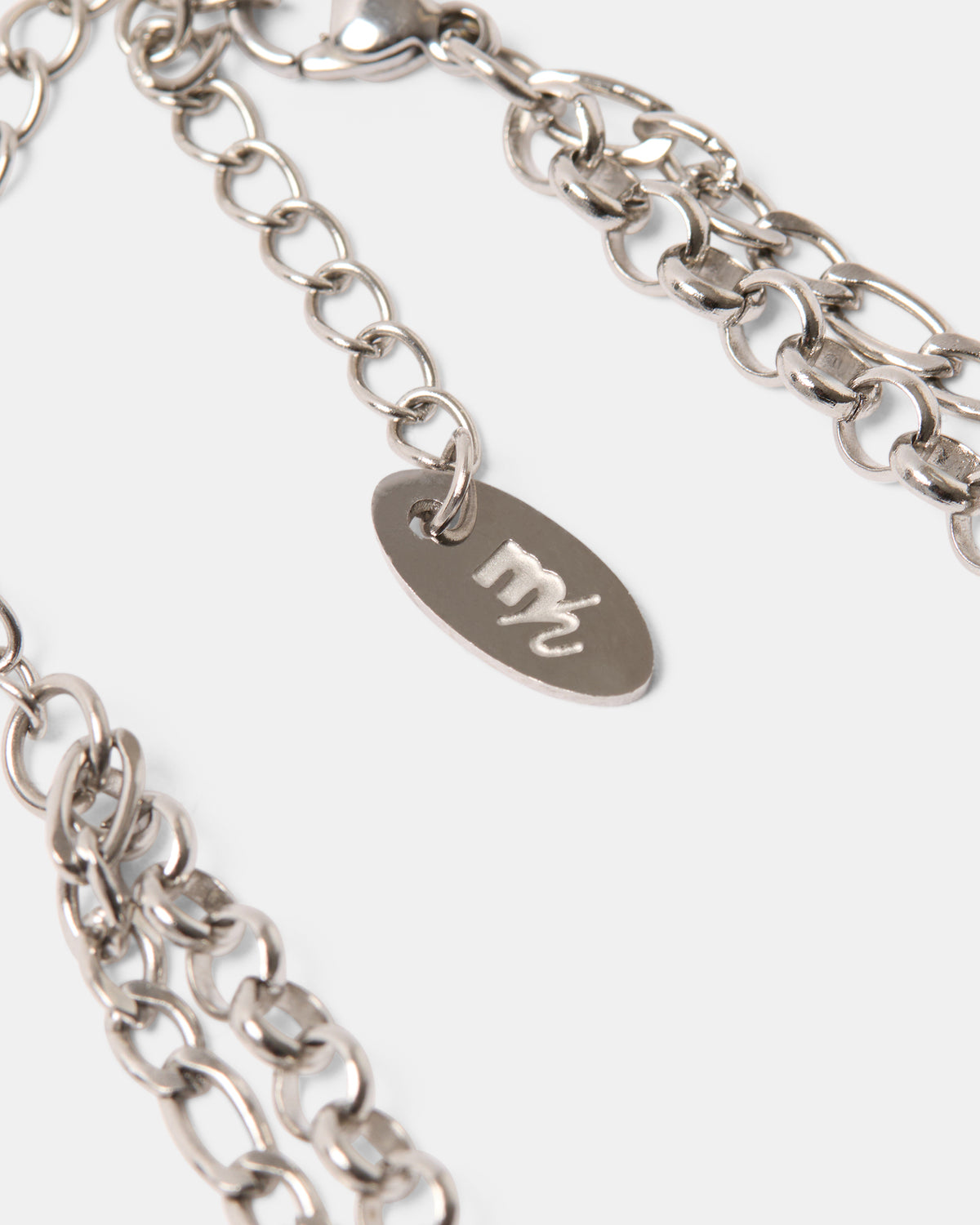 Oda Layered Necklace Silver - Rhod Plated