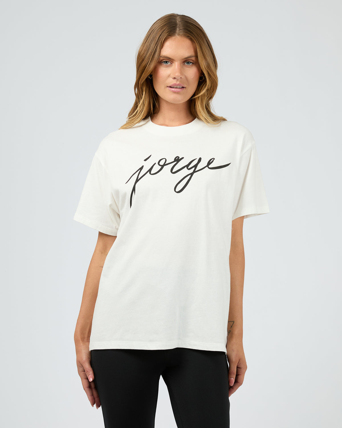 Jorge Script Tee White
