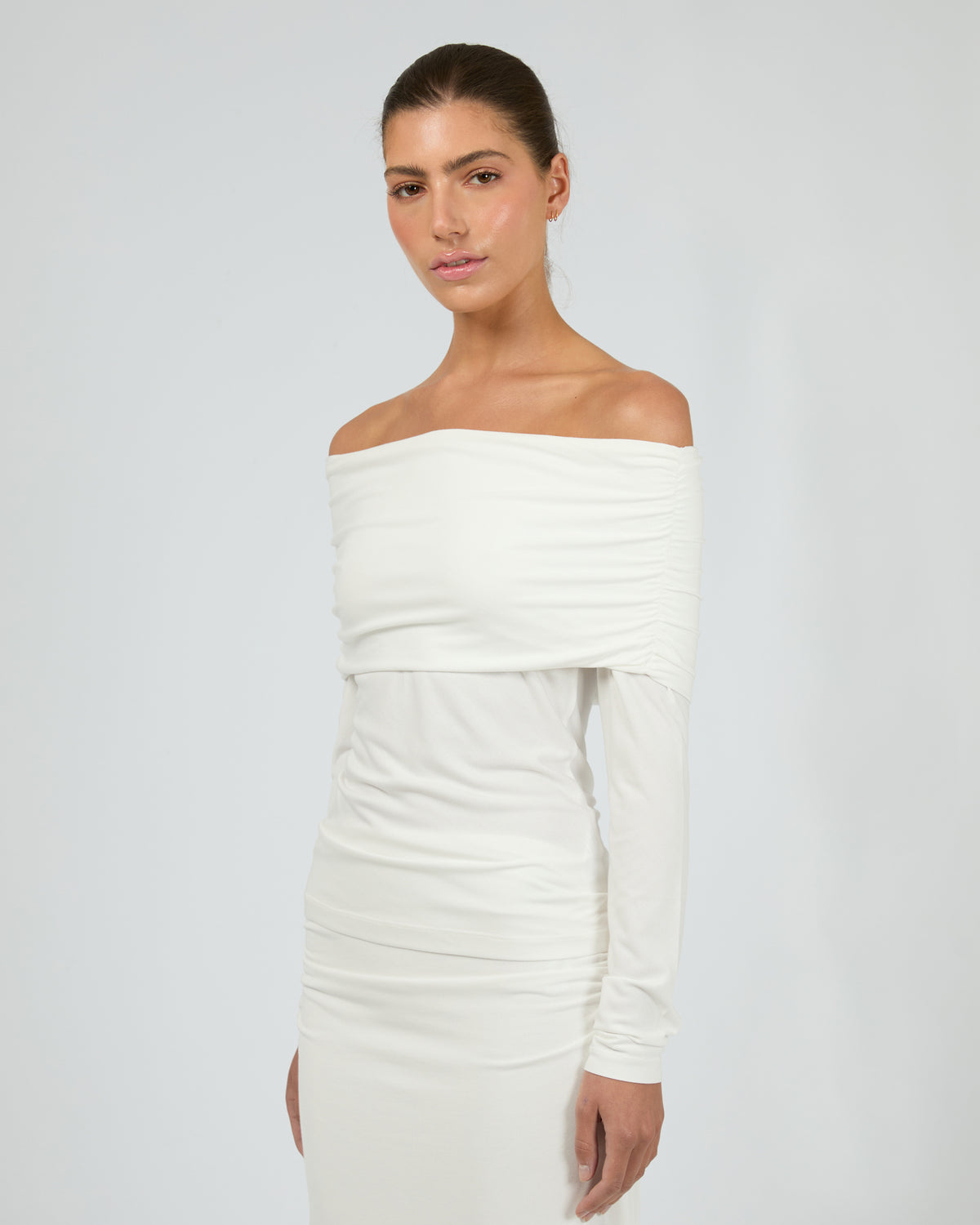 Luxe Off The Shoulder Top Vintage White