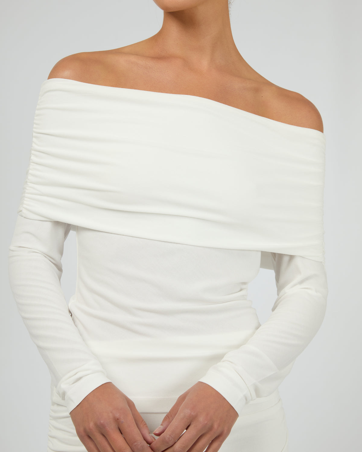 Luxe Off The Shoulder Top Vintage White