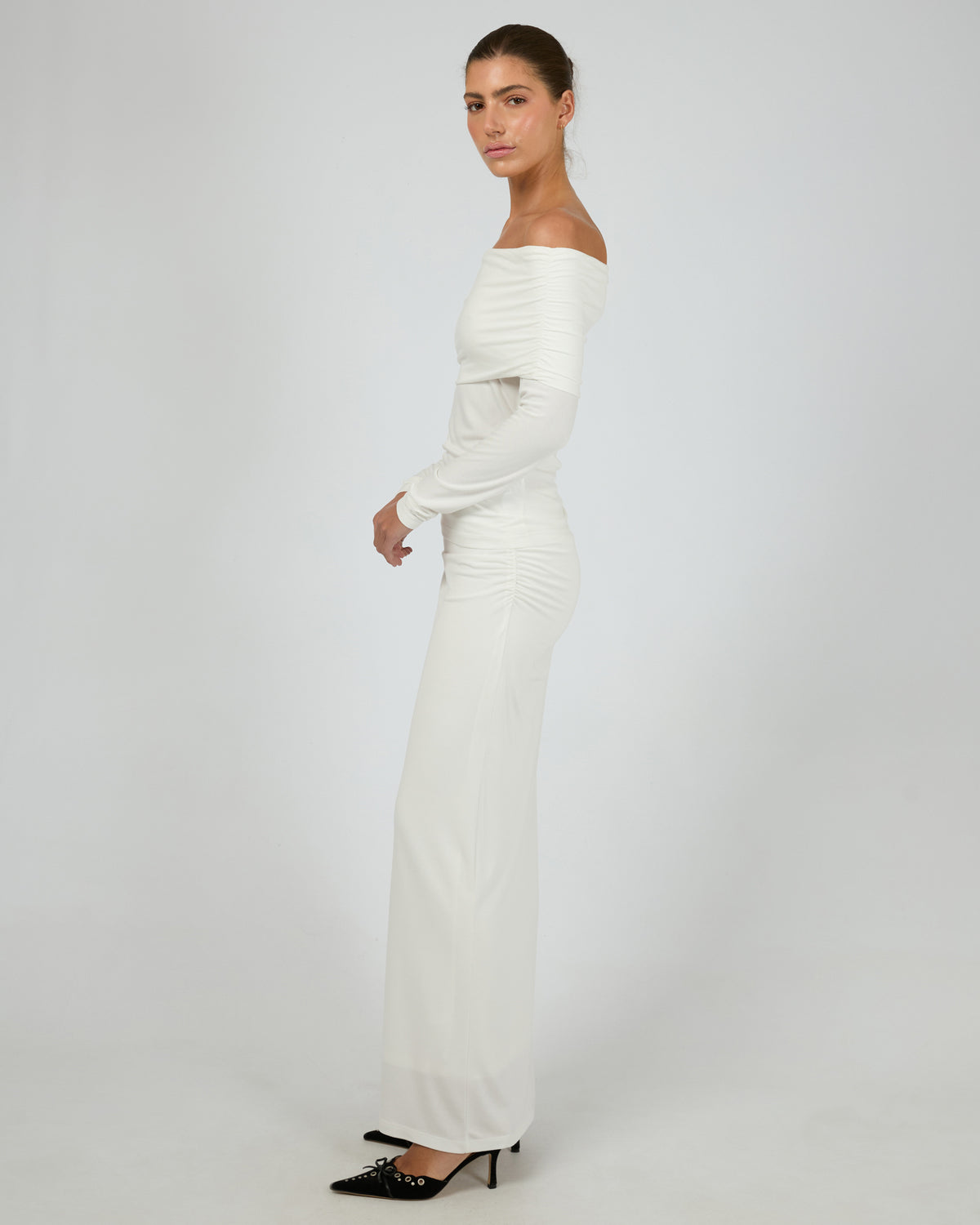 Luxe Off The Shoulder Top Vintage White