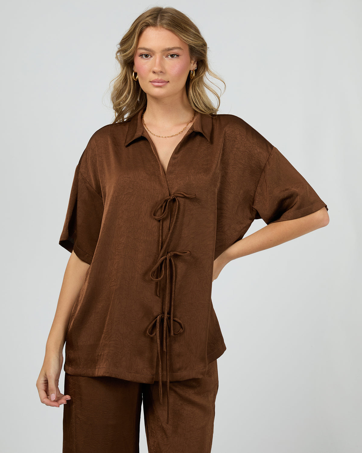 Gabriel Button Up Shirt Brown