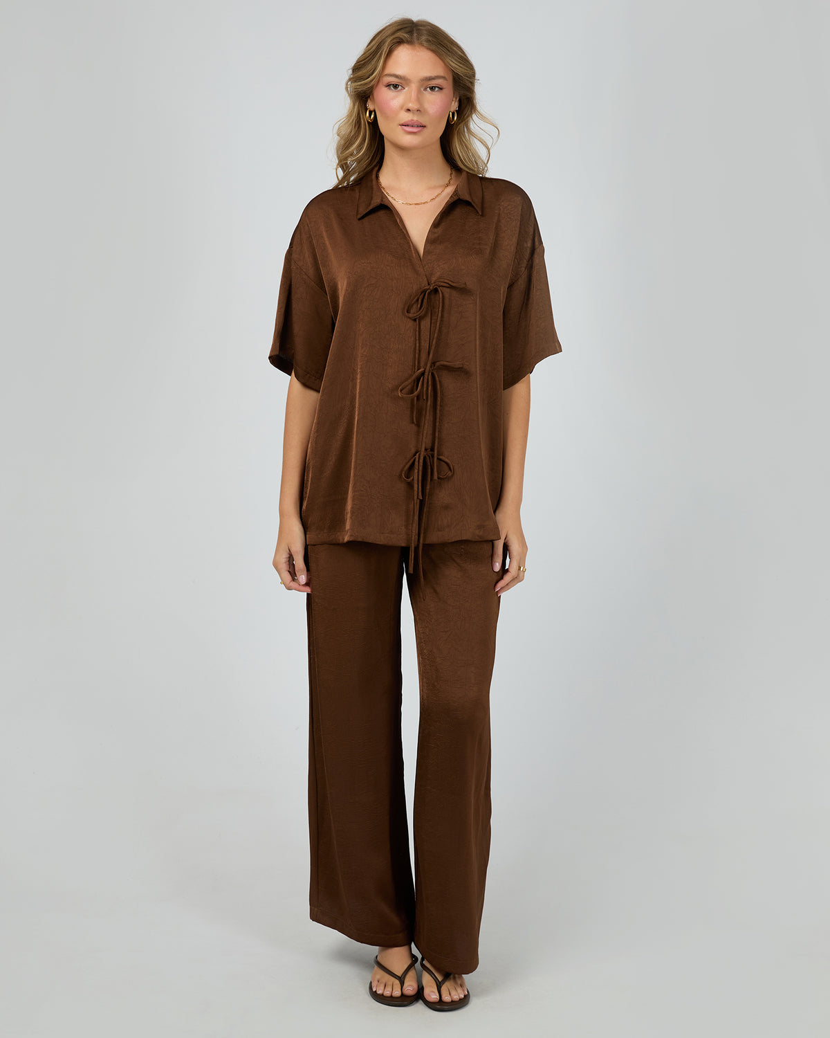 Gabriel Button Up Shirt Brown