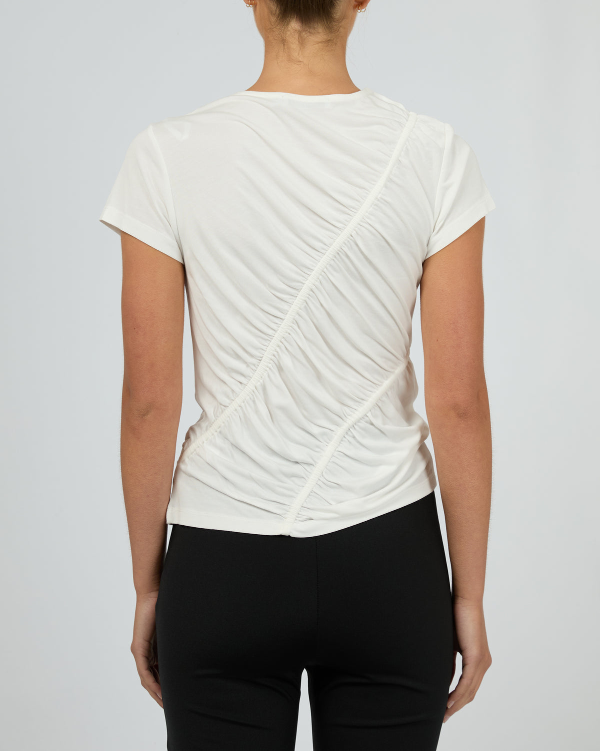 Luxe Ruched Tee Vintage White