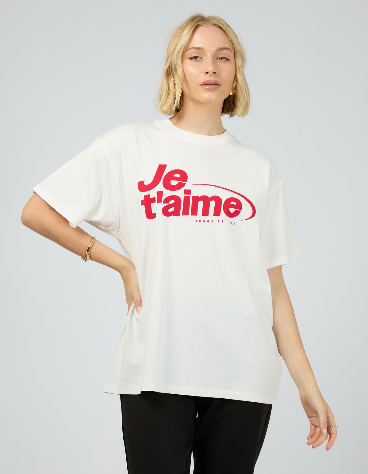 Je T Aime Tee Vintage White